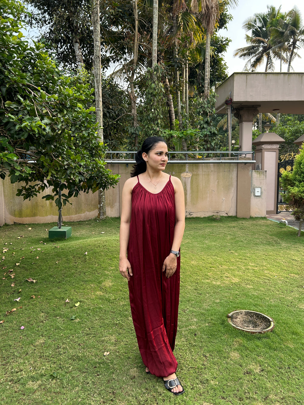 Maroon jumpsuit