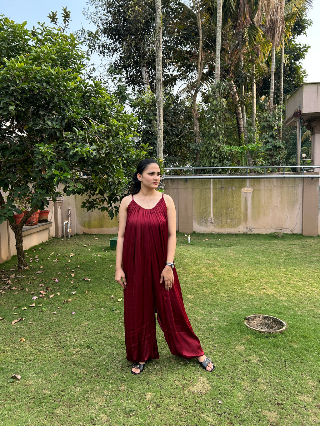 Maroon jumpsuit